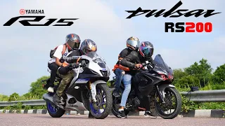 Pulsar RS200 vs Yamaha R15M With Pillion Drag Race 🔥🔥 | With Pillion Battle |