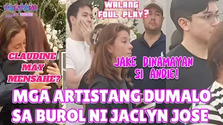 MGA ARTISTANG DUMALO SA BUROL NI JACLYN JOSE #claudinebarreto #andieigenmann#jakeejercito