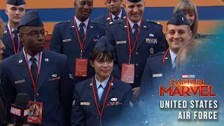 The United States Air Force joins the Captain Marvel Red Carpet Premiere