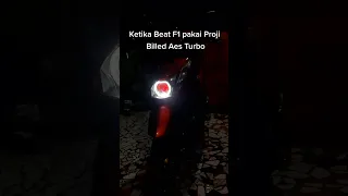 Pasang lampu PROJIE BILED AES TURBO di motor matic Beat ✅ #biled #biledprojector #hondagank