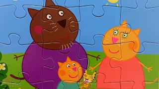 Cat Candy and her Family and Friends | Collection of Peppa Pig puzzles | Merry Nika