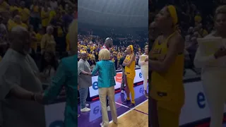 LSU legends 🏀 #lsu #shaquilleoneal #kimmulkey #collegebasketball 🎥: @hvalentinelsu