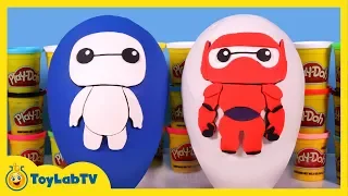 GIANT Baymax Play Doh Surprise Egg Showdown with Big Hero 6 Surprise Toys