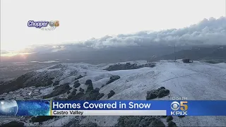 Bay Area Wakes Up To Snow-Covered Homes, Cars, Streets, Hillsides