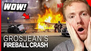 NON F1 Fan Reacts to Grosjean's Insane Fireball Crash | Formula 1: Drive To Survive S3