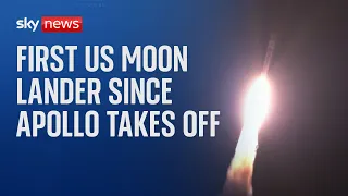 First US moon lander since Apollo blasts off