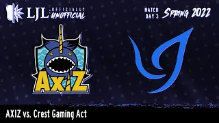 [EN] LJL 2022 Spring Split - Day 3 Game 4 - Crest Gaming Act vs AXIZ