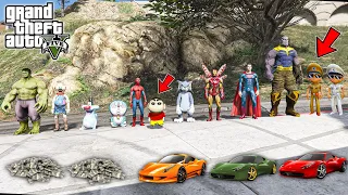 Shinchan Playing Hide And Seek With Colourful Little Singham, Hulk, Spider Man And Iron Man In GTA 5