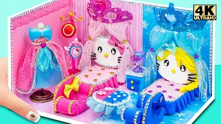 Build Dream Hello Kitty Bedroom Hot and Cold Style for Cute Pet with J - DIY Miniature Clay House