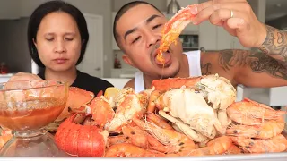 MASSIVE SEAFOOD BOIL WITH SAUCE MADE FROM SCRATCH!!