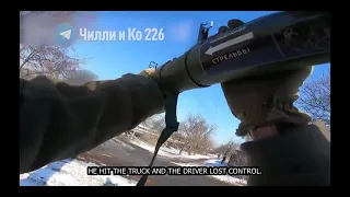 Ukrainian Helmet Cam Close Range RPG Ambush On Russian Ural Truck