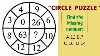 12 8 63 || 3 4 0 || 9 6 26 || 12 10 ? || Circle Puzzle! Find the Missing Number! Reasoning Tricks!