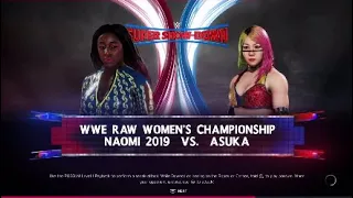 Naomi vs asuka raw women's championship match (W2k20)
