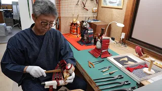 Process of making Samurai armor. Armor forged through thousands of hammer strikes in Japan.