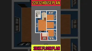 22 X 32 GHAR KA NAKSHA I 22 X 32 HOUSE DESIGN | 704 square feet home plan | 22x32 House Plan #Shorts