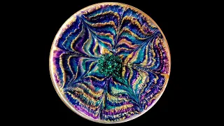 #1238 Incredible Peacock Colors In These Resin 3D Flower Coasters