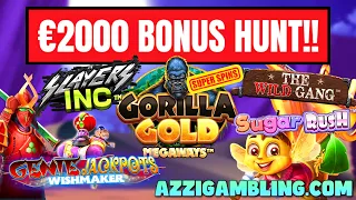 €2000 BONUS HUNT!! 11 BONUSES GORILLA GOLD SUPER!💪🎰