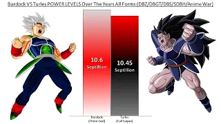 Bardock VS Turles POWER LEVELS All Forms (DBZ/DBGT/DBS/SDBH/Anime War)