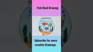 Fish Bowl Drawing Easy Aquarium #youtubeshorts #shorts #aquarium #amritadrawingbook