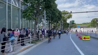 Crowds Gather Outside Tokyo Stadium Ahead of Olympic Games Opening Ceremony