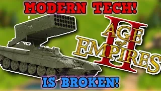 Age Of Empires 2 IS NOT PERFECTLY BALANCED! 100x Mod MODERN TECH Is 100% NOT Broken I Promise!!