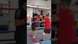 Kenneth llover training with Manny Pacquiao