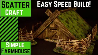 Speed Build - Dungeons & Dragons Farm House Build with Fences - Scatter Craft - DND Terrain Build