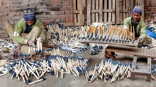 Process of Making Wooden Bobbins to use Weaving Power Looms | Amazing Woodworking Process