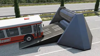Monster Cars vs Roller - school bus crashes - BeamNG.drive