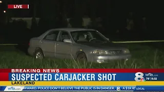 Suspected carjacker shot