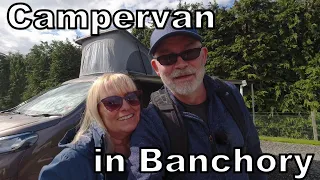 Campervan at Banchory; Falls of Feugh, Scolty  and Crathes Castle