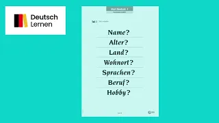 Start Deutsch 1 Goethe Zertifikat A1 Sprechen Teil 1 Sich vorstellen
