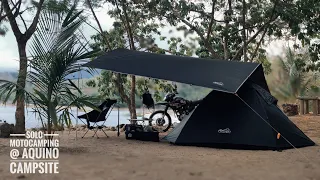 SOLO MOTOCAMPING IN AQUINO CAMPSITE, MORONG, BATAAN PHILIPPINES, RELAXING, SOUNDS OF NATURE.