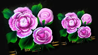 ONE STROKE ROSE FLOWER PAINTING WITH ACRYLIC COLOUR FOR BEGINNERS TUTORIAL @JKDRAWING-rr9tc