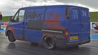 Sleeper Transit Beats an E90 M3 at Santa Pod Raceway!