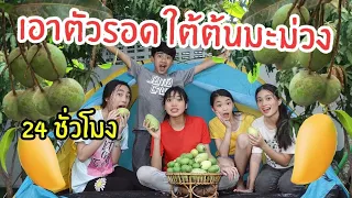 24 ชั่วโมง เอาตัวรอด หลังบ้าน นอนใต้ต้นมะม่วง กับเพื่อนๆ | ใยบัว ฟันแฟมิลี่ Fun Family