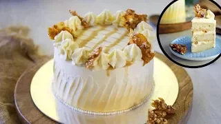 Soft and Moist Eggless Butterscotch Cake from scratch - Indian style