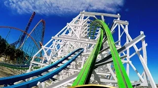 Twisted Colossus front seat on-ride HD POV @60fps Six Flags Magic Mountain