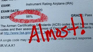 How I (almost) got a perfect score on my instrument written exam!