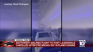 Flight returns to Cuba after plane engine catches fire