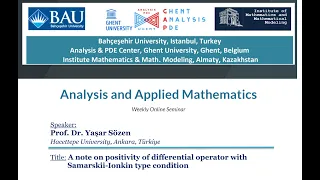 AAM Seminar - A note on positivity of differential operator with Samarskii-Ionkin type condition