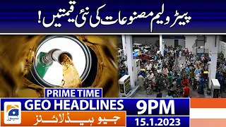 Geo News Headlines 9 PM - Petroleum products prices! | 15 January 2023