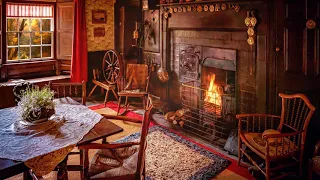 Ambience/ASMR: Family Kitchen in Victorian Cottage, with Fireplace (19th Century Village), 5 Hours