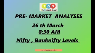 Pre Market Analysis|Pre Market report|Nfty ,banknifty Levels|The Option School