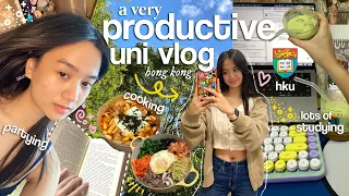productive uni vlog🎧💌: study with me🎀, cooking new recipes🍳, partying🧸