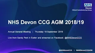 NHS Devon CCG AGM 19 September 2019 Live stream