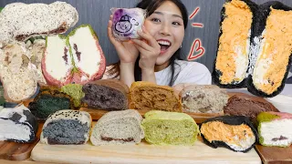 ENG) 12 kinds of Cream Bread✨ Korean Dessert MUKBANG Real sound asmr eating cream buns