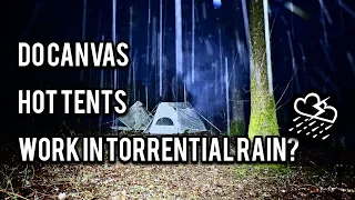 Canvas Hot Tent Camping in ❌️Torrential❌️⚠️ Rain ⚠️ | 12 Hours Heavy Rain | Lake District Outdoors