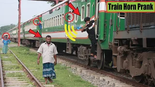Train Horn Prank on Girl 2023  by All Time Prank