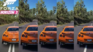 Forza Horizon 3 -All Graphics Comparison, from Very Low to Ultra